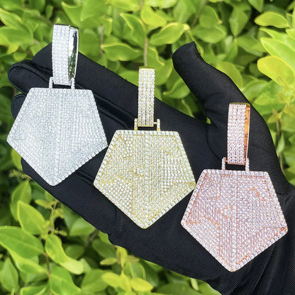 Iced Out "KC" Letters Pendant | Men's Initial / Kansas City Necklace - CaratixJewelry