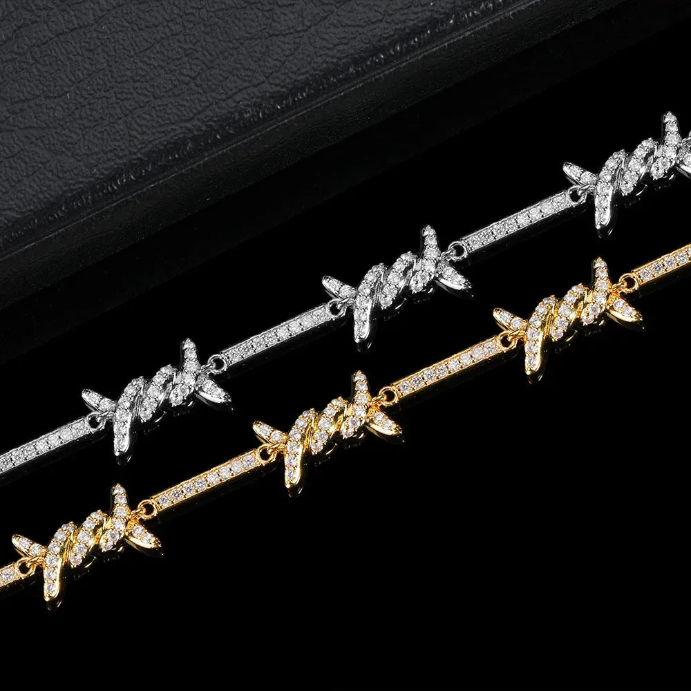 2.5mm Thorn Chain Zircon Necklace with Box Clasp for Couples | Caratix Jewelry - CaratixJewelry