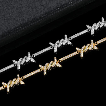 2.5mm Thorn Chain Zircon Necklace with Box Clasp for Couples | Caratix Jewelry - CaratixJewelry