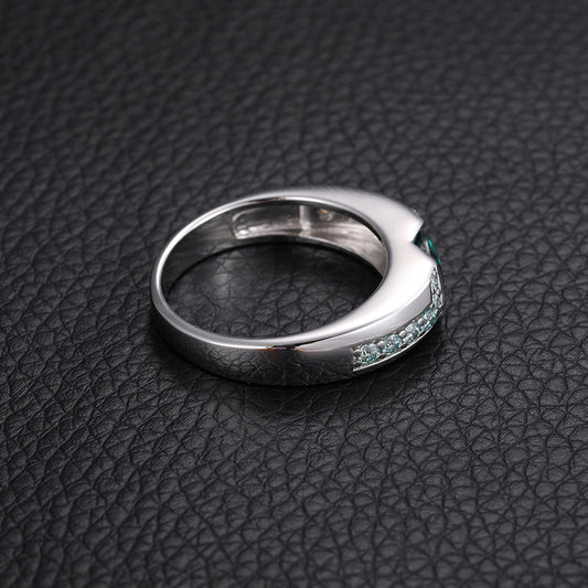 Green Moissanite All Seeing Eye S925 Protection Ring | Caratix