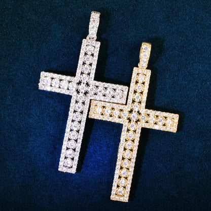 Iced Out Cross Pendant Necklace | CZ Hip Hop Unisex Streetwear Jewelry - CaratixJewelry