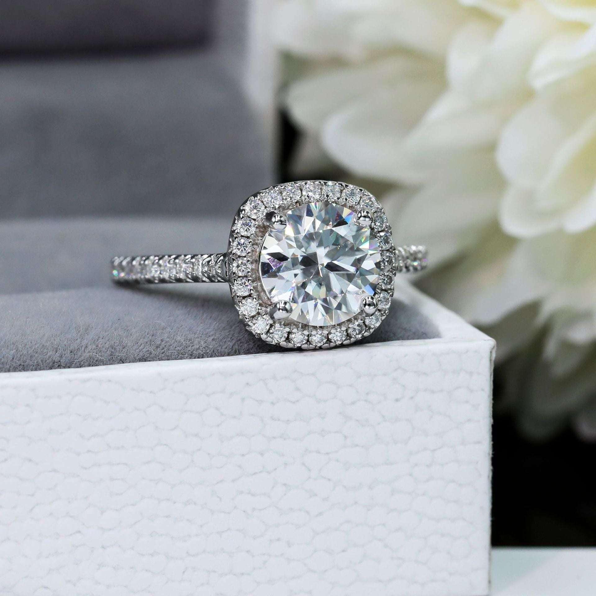 2ct Moissanite Engagement Ring | S925 Silver Luxury Women’s Bridal Jewelry - CaratixJewelry