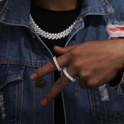 2 Carat Iced Out Moissanite Ring S925 Hip Hop Band | Caratix