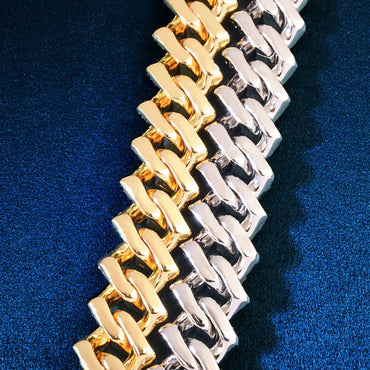 15mm Full Step Cut Cuban Chain Necklace & Bracelet - CaratixJewelry