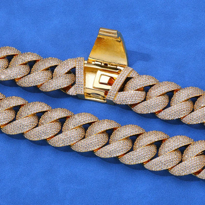 Hip Hop 24mm S925 Silver Bubble Cuban Link Necklace – CZ Stones, Custom Luxury Jewelry for Men | Caratix Jewelry - CaratixJewelry