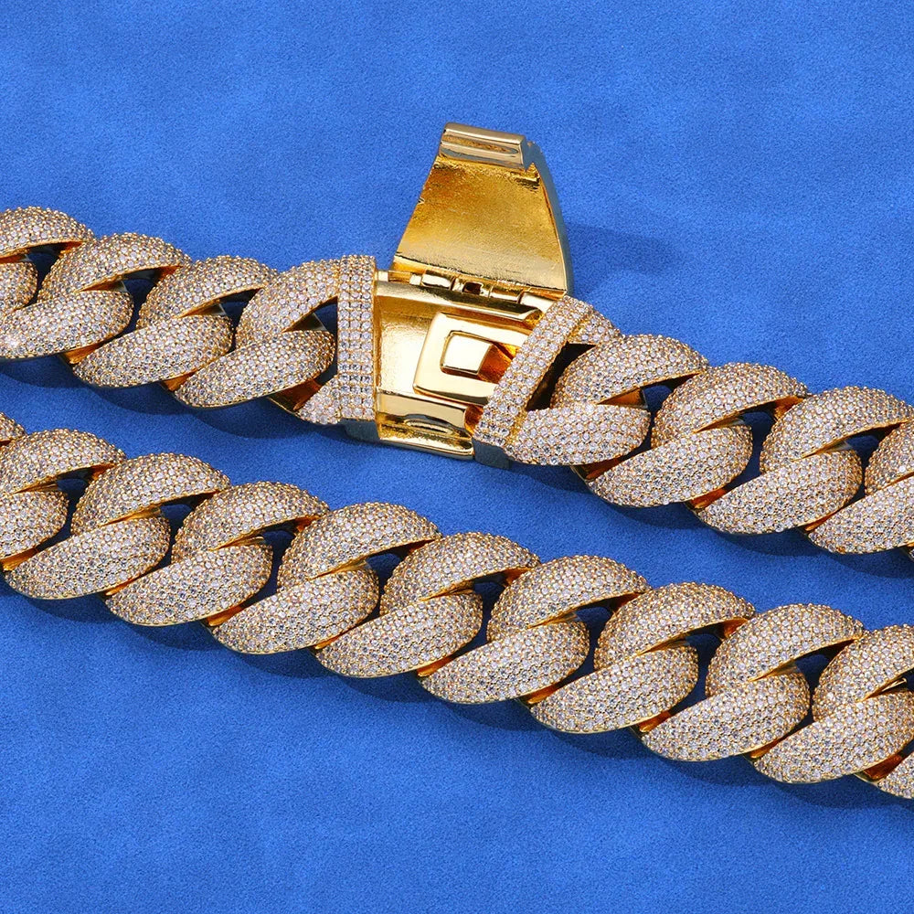 Custom 24mm S925 Silver Bubble Cuban Bracelet | Massive Heavyweight Rapper Chain | Caratix - CaratixJewelry