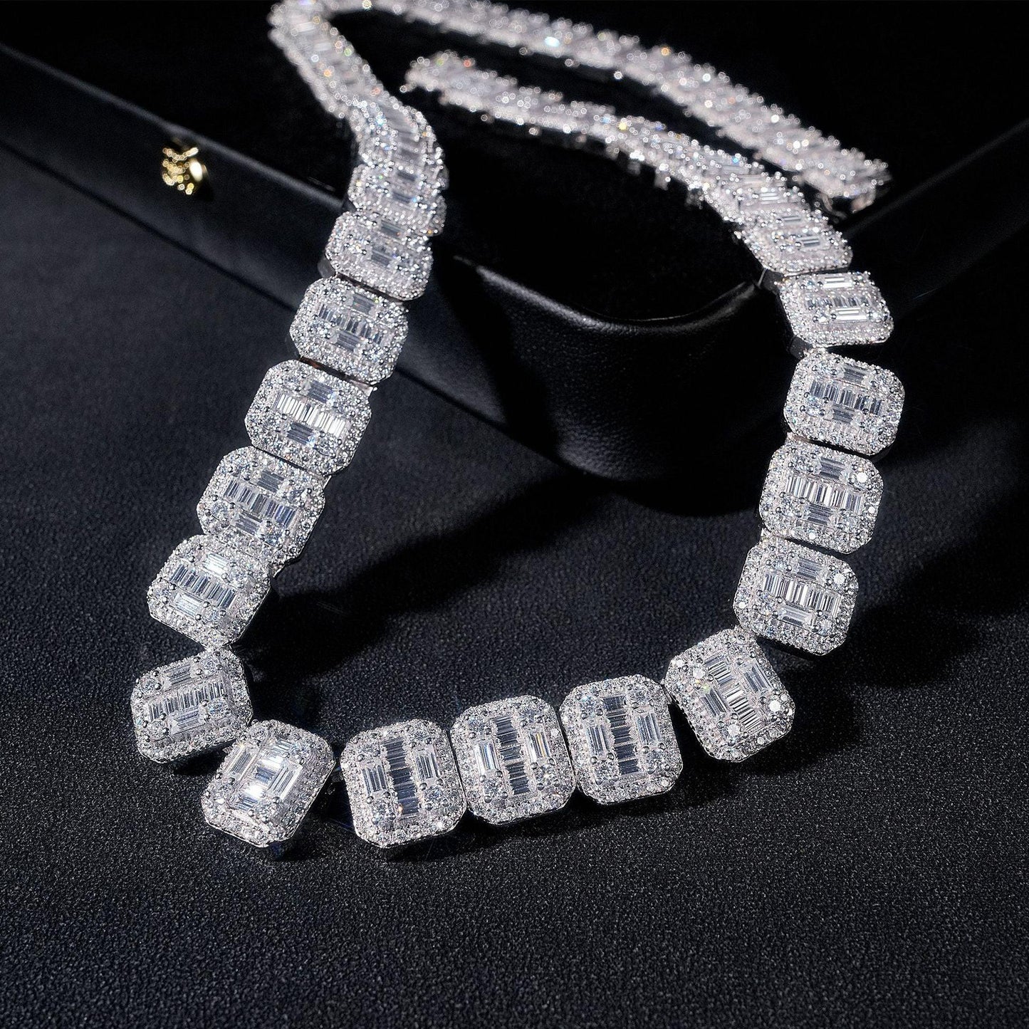 13mm D-Color Moissanite Cuban Link | S925 Silver Men’s Necklace - CaratixJewelry