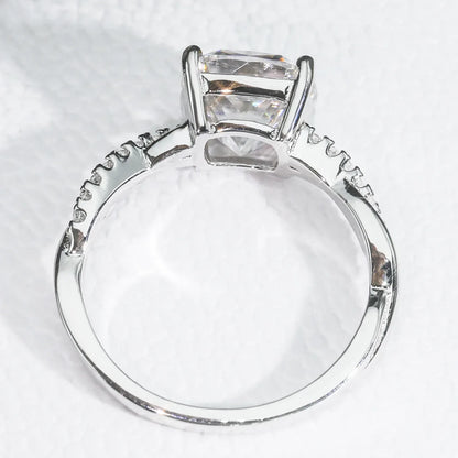 3ct Cushion-Cut Moissanite Engagement Ring | S925 Silver Luxury Women’s Bridal Jewelry - CaratixJewelry