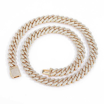 Gold Chain 10mm S925 Silver Single Row CZ Cuban Link Necklace – Custom Men’s Rapper Jewelry | Caratix Jewelry - CaratixJewelry