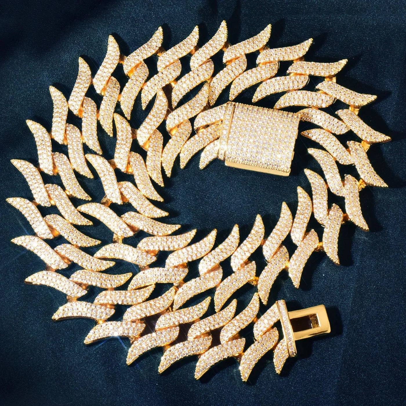 Iced Out Mustache Cuban Chain Necklace with Copper & Zircon | Hip Hop Jewelry | Caratix Jewelry - CaratixJewelry