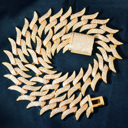 Iced Out Mustache Cuban Chain Necklace with Copper & Zircon | Hip Hop Jewelry | Caratix Jewelry - CaratixJewelry