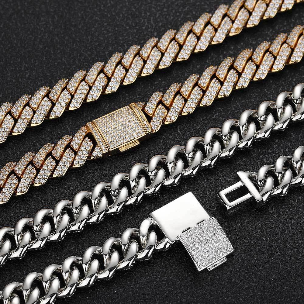 10mm Iced Out Cut Cuban Chain Zircon Necklace for Men | Caratix Jewelry - CaratixJewelry