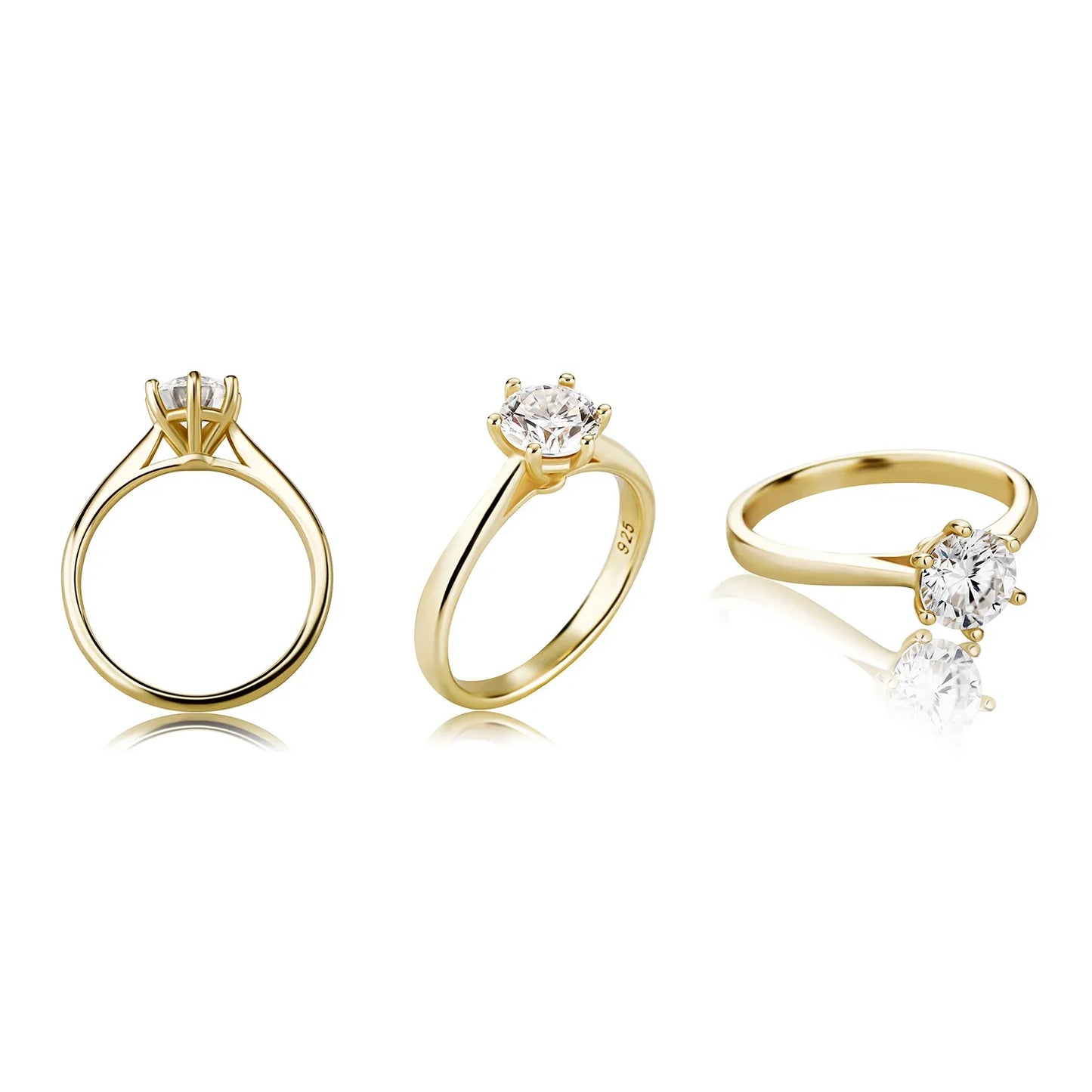 D Color VVS1 Moissanite Ring | S925 Silver Platinum Plated | Caratix