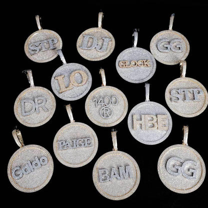 Custom Rotating Letter Pendant Necklace with Micro-Pave Zircon Stones for Men | Caratix Jewelry - CaratixJewelry