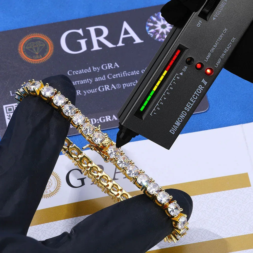 Moissanite Tennis Bracelet Luxury Hip Hop Jewelry for Men | Caratix Jewelry - CaratixJewelry