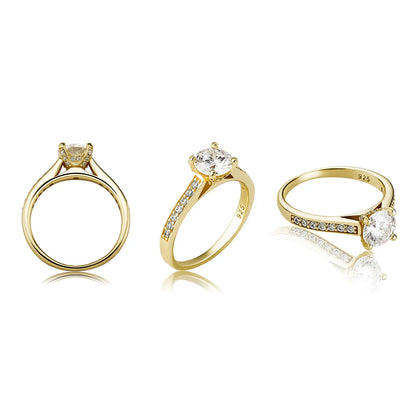 D Color VVS1 Moissanite Ring | S925 Silver Platinum Plated | Caratix