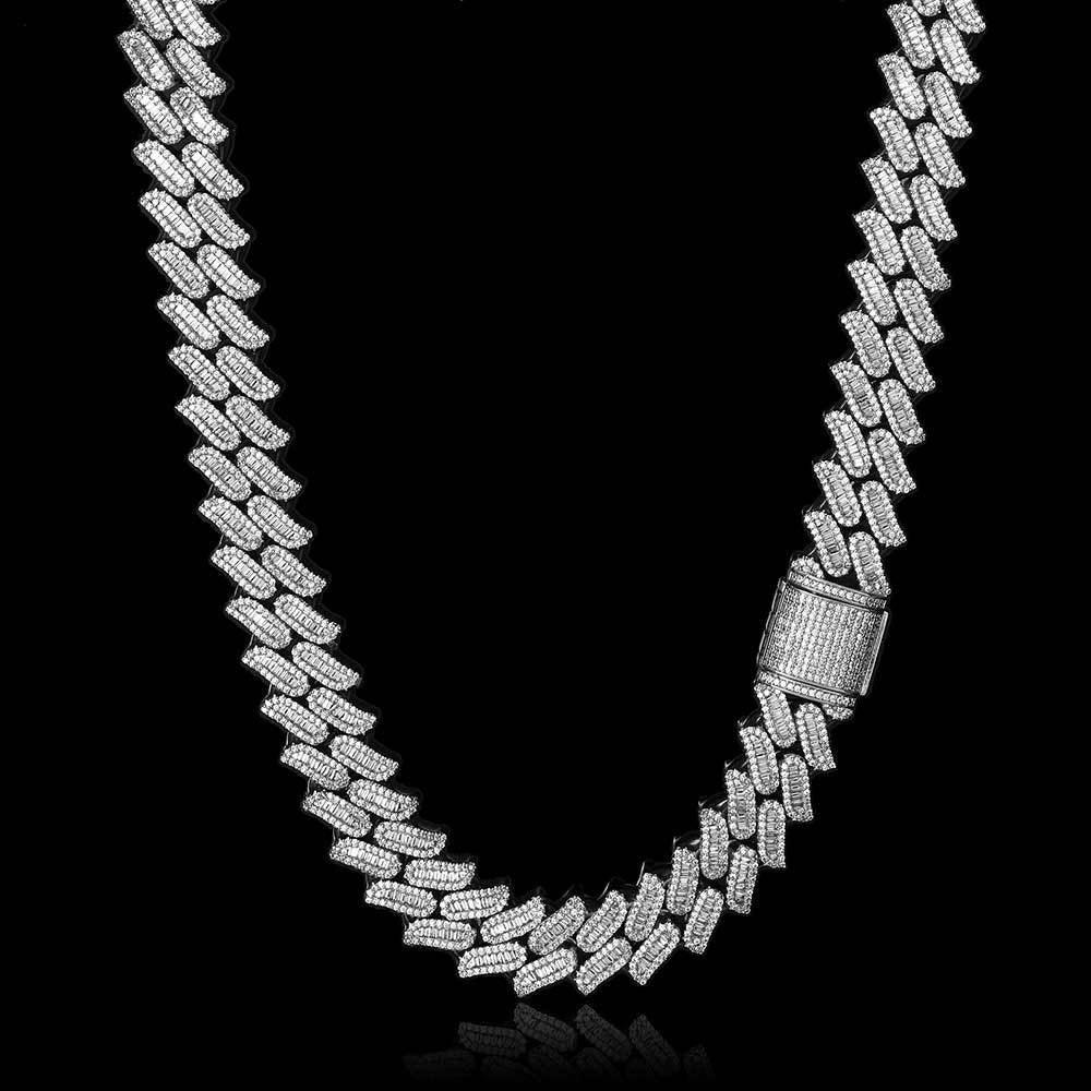 15mm Thorn Cuban Chain Mixed Set T-Cut Zircon Gold Plated - CaratixJewelry