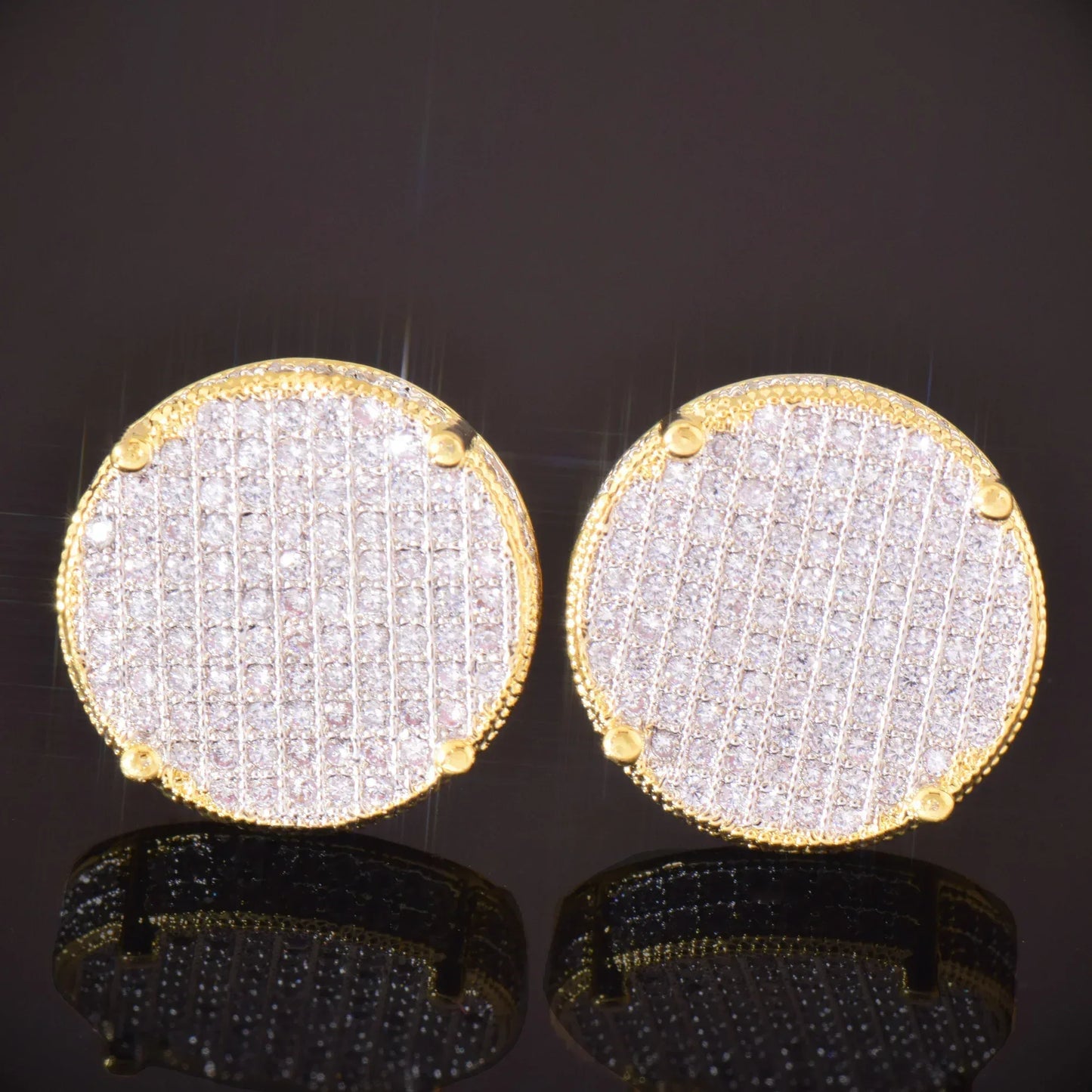 Large Round Stud Earrings | Minimalist Design Hip Hop Jewelry for Men & Women | Caratix Jewelry - CaratixJewelry