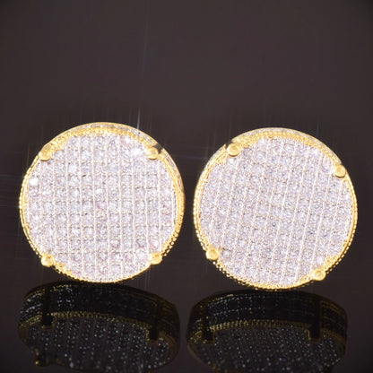 Large Round Stud Earrings | Minimalist Design Hip Hop Jewelry for Men & Women | Caratix Jewelry - CaratixJewelry