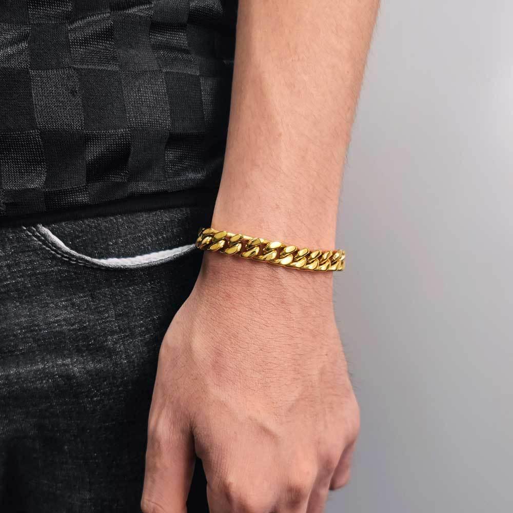 Four-Sided Cut Miami Cuban Chain Bracelet Caratix Jewelry - CaratixJewelry