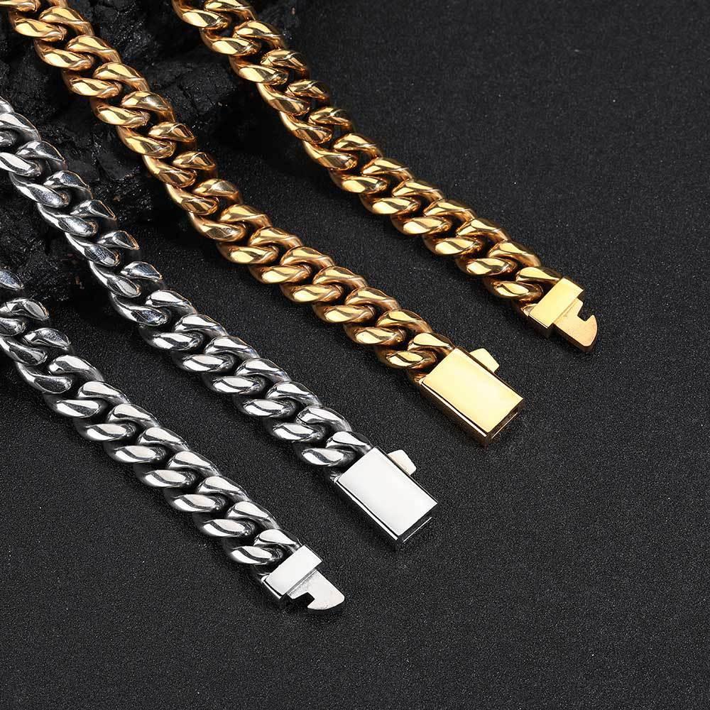 Stainless Steel Dense Cuban Chain Necklace with Spring Clasp for Men | Caratix Jewelry - CaratixJewelry