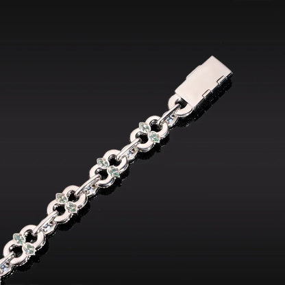 13mm Moissanite Cuban Link Bracelet with Figure-8 Clasp – S925 Sterling Silver Iced-Out Hip Hop Streetwear Jewelry - CaratixJewelry
