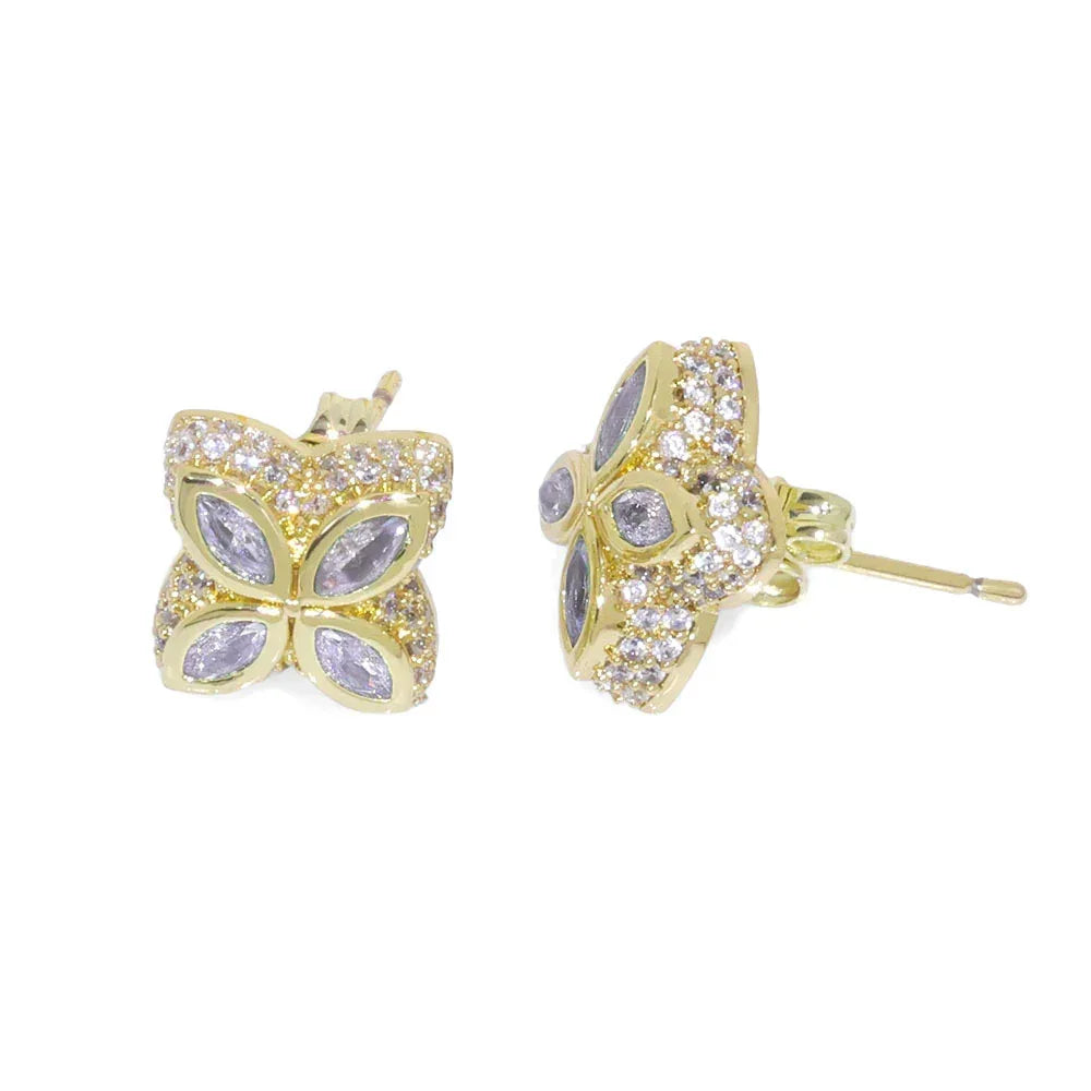 Custom Colorful Gemstone Iced Out Studs Men Earring Hip Hop | Caratix - CaratixJewelry