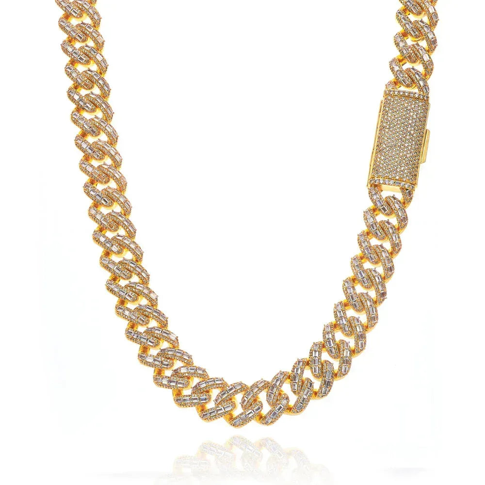18mm Iced Out Cuban Chain Necklace Mixed Zircon Hip Hop Jewelry for Men | Caratix Jewelry - CaratixJewelry