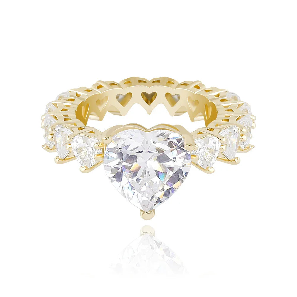 Men's Iced Out Broken Heart Ring | Baguette Cut Cuban Link Band | Caratix