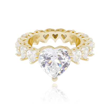 Men's Iced Out Broken Heart Ring | Baguette Cut Cuban Link Band | Caratix