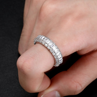 Unisex Full Iced Out Ring | Premium Micro-Pave Zirconia Band | Caratix