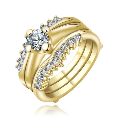 Detachable Interlocking Hip Hop Ring | 3-in-1 Combo Zirconia Band | Caratix