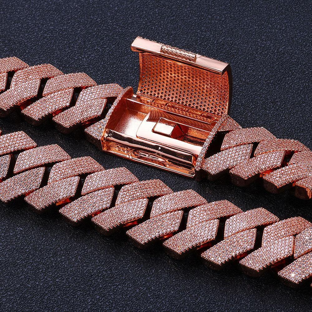 Iced Out Cuban Chain Necklace Six Row Cut Zircon - CaratixJewelry