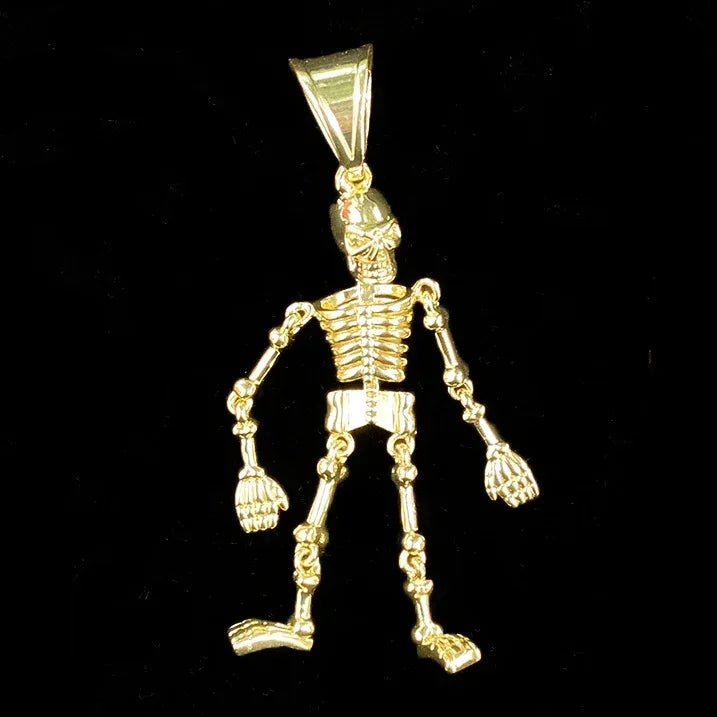 Dark Gothic Skeleton Pendant | Men's Real Copper Skull Necklace - CaratixJewelry