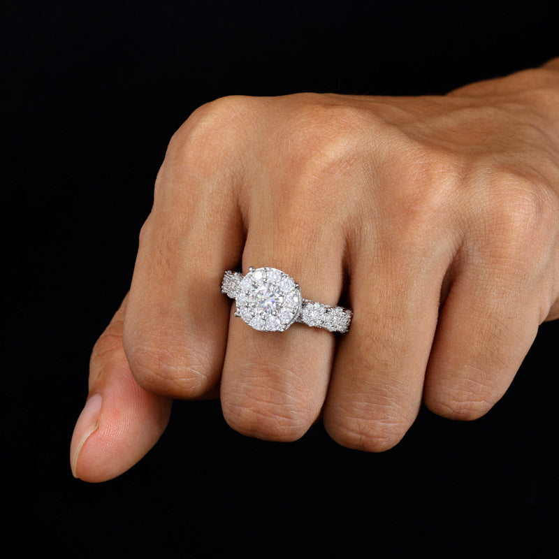 Emerald Cut Moissanite Ring S925 Silver Hip Hop | Caratix