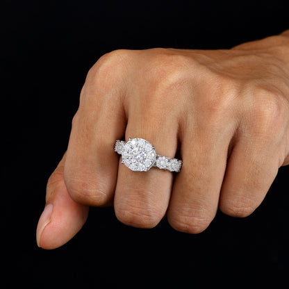 Emerald Cut Moissanite Ring S925 Silver Hip Hop | Caratix