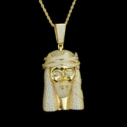 Iced Out "Street Sage" Old Man Pendant | Men's Micro Pave CZ "Godfather" Necklace - CaratixJewelry
