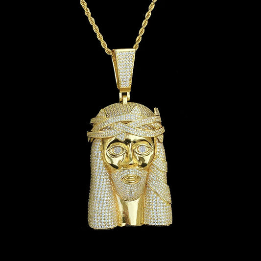 Iced Out "Street Sage" Old Man Pendant | Men's Micro Pave CZ "Godfather" Necklace - CaratixJewelry