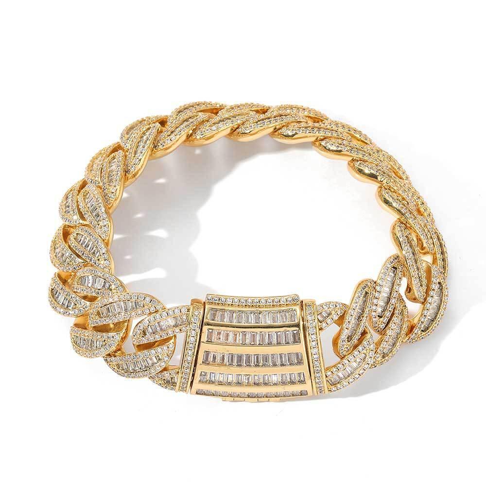 Custom Baguette Mixed-Cut Cuban Bracelet | Miami Clasp - CaratixJewelry