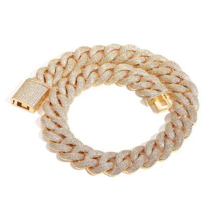 25mm Iced Out Bubble Cuban Bracelet Full Zircon Rapper - CaratixJewelry