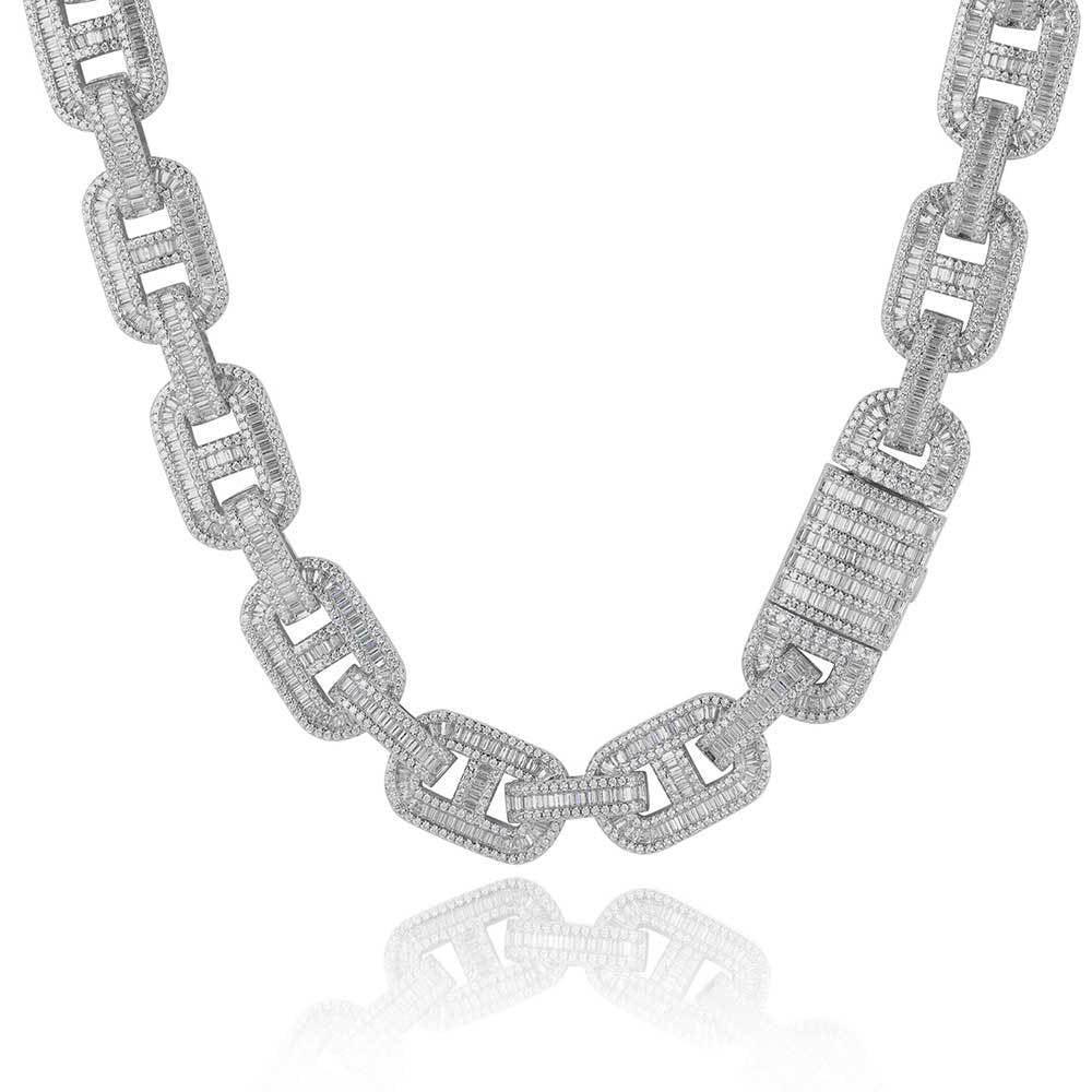 15mm Cuban Chain Necklace with Micro-Pave Zircon - CaratixJewelry