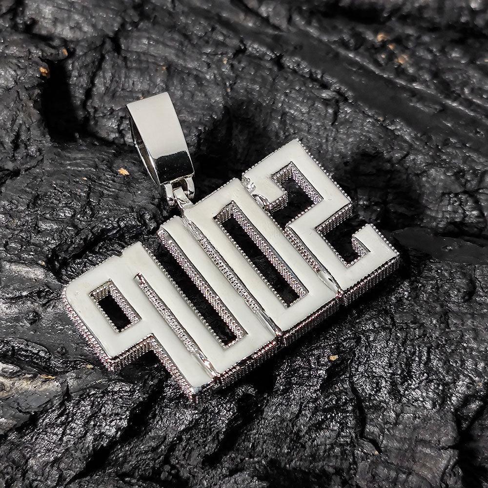 Custom Letter Pendant Necklace with Copper Frame and Zircon Stones for Men | Caratix Jewelry - CaratixJewelry
