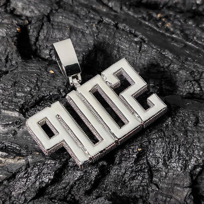 Custom Letter Pendant Necklace with Copper Frame and Zircon Stones for Men | Caratix Jewelry - CaratixJewelry