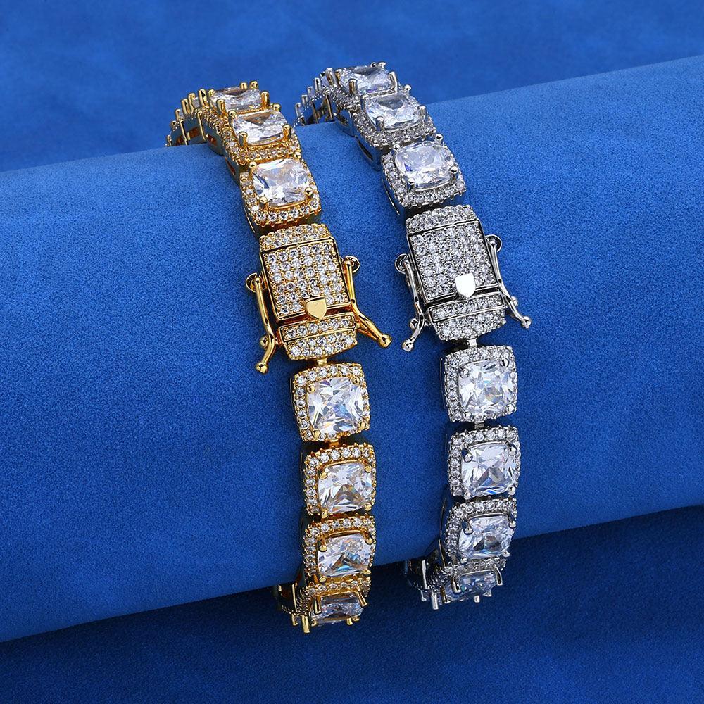 10mm Square Zircon Tennis Chain Necklace Hip Hop Bling | Caratix Jewelry - CaratixJewelry