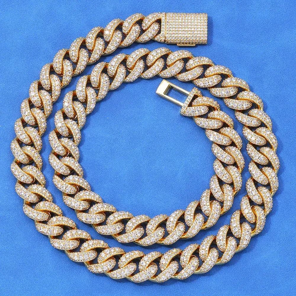 Bold Moissanite Cuban Link Chain – S925 Sterling Silver Iced-Out Hip Hop Men’s Luxury Statement Streetwear Necklace - CaratixJewelry