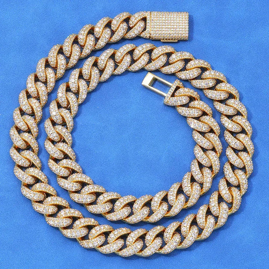 Bold Moissanite Cuban Link Chain – S925 Sterling Silver Iced-Out Hip Hop Men’s Luxury Statement Streetwear Necklace - CaratixJewelry