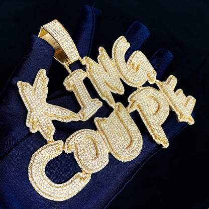 Spiked Script Letter Pendant | Iced Out CZ DIY Initial Hip Hop Necklace - CaratixJewelry