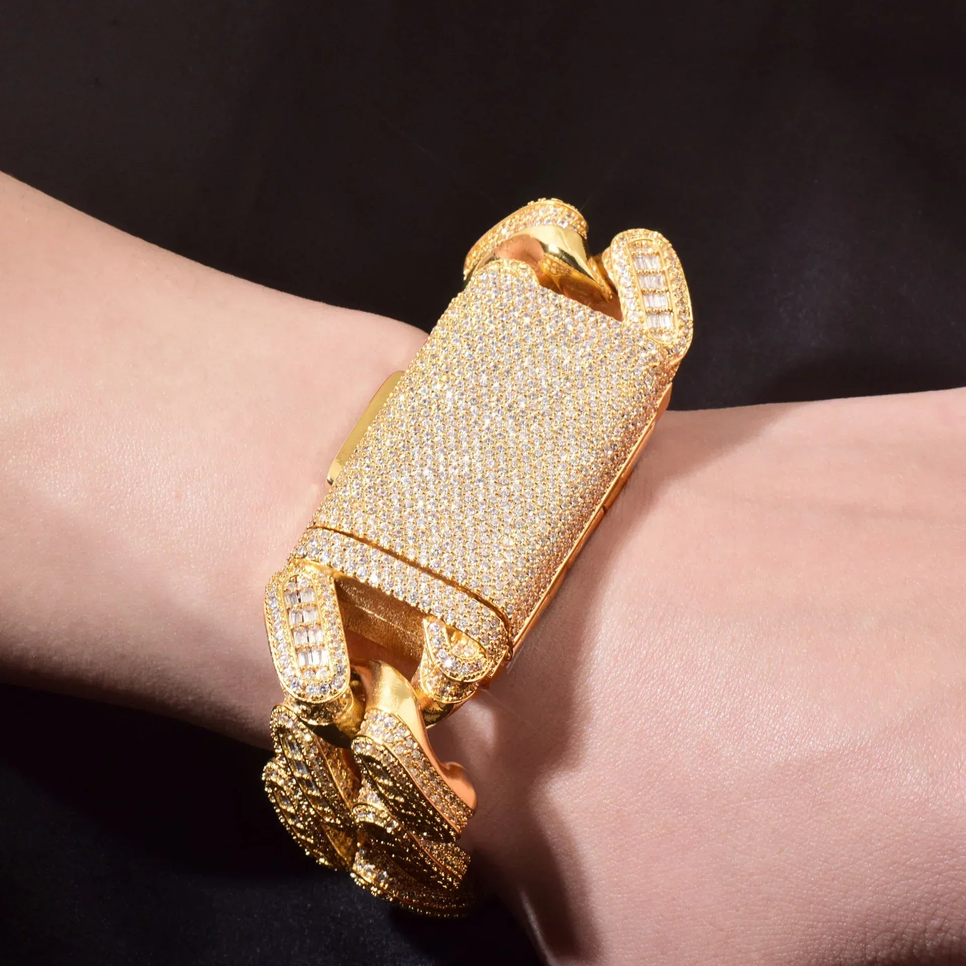 28mm Iced Out T-Shape Cuban Chain Necklace Heavy Style Unisex | Caratix Jewelry - CaratixJewelry