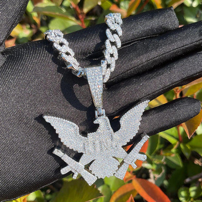 Men's Glacier Sculpture Necklace | Premium Copper CZ Weapon Jewelry Caratix - CaratixJewelry