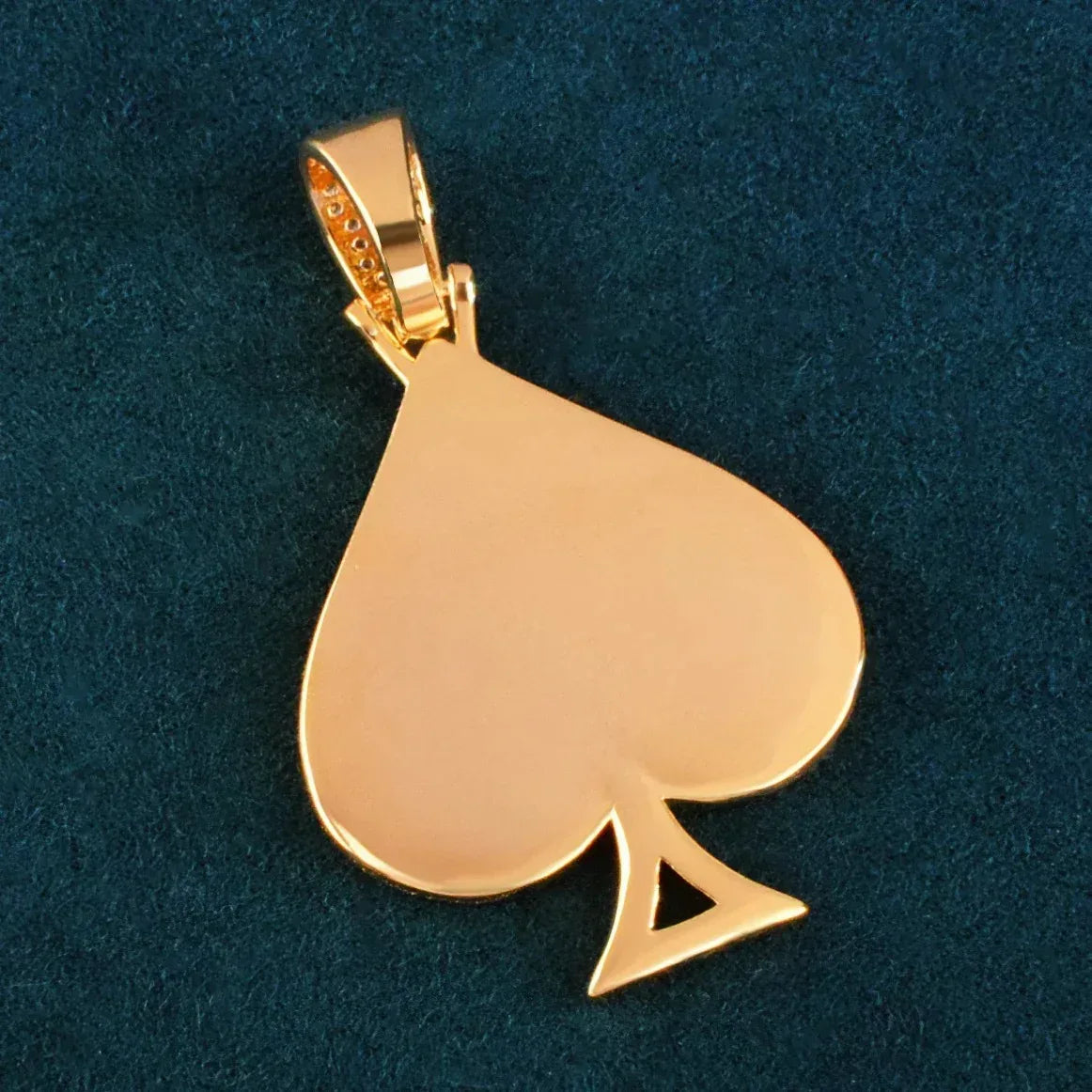 Spade Photo Pendant Necklace | Epoxy CZ Iced Out DIY Custom Hip Hop Jewelry - CaratixJewelry